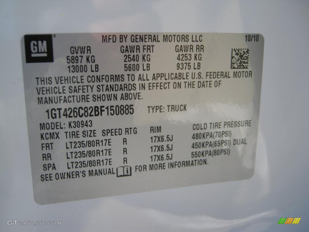 2011 GMC Sierra 3500HD Denali Crew Cab 4x4 Dually Info Tag Photo #38843468