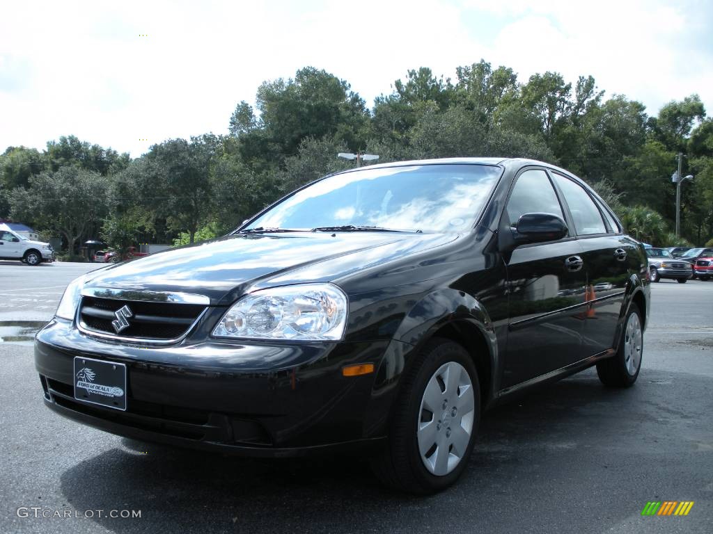 2006 Forenza Sedan - Fantasy Black Metallic / Grey photo #7