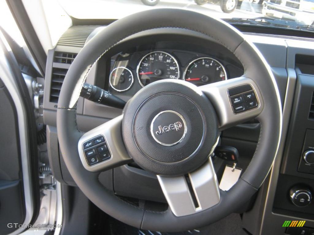 2011 Jeep Liberty Renegade 4x4 Dark Slate Gray Steering Wheel Photo #38844952