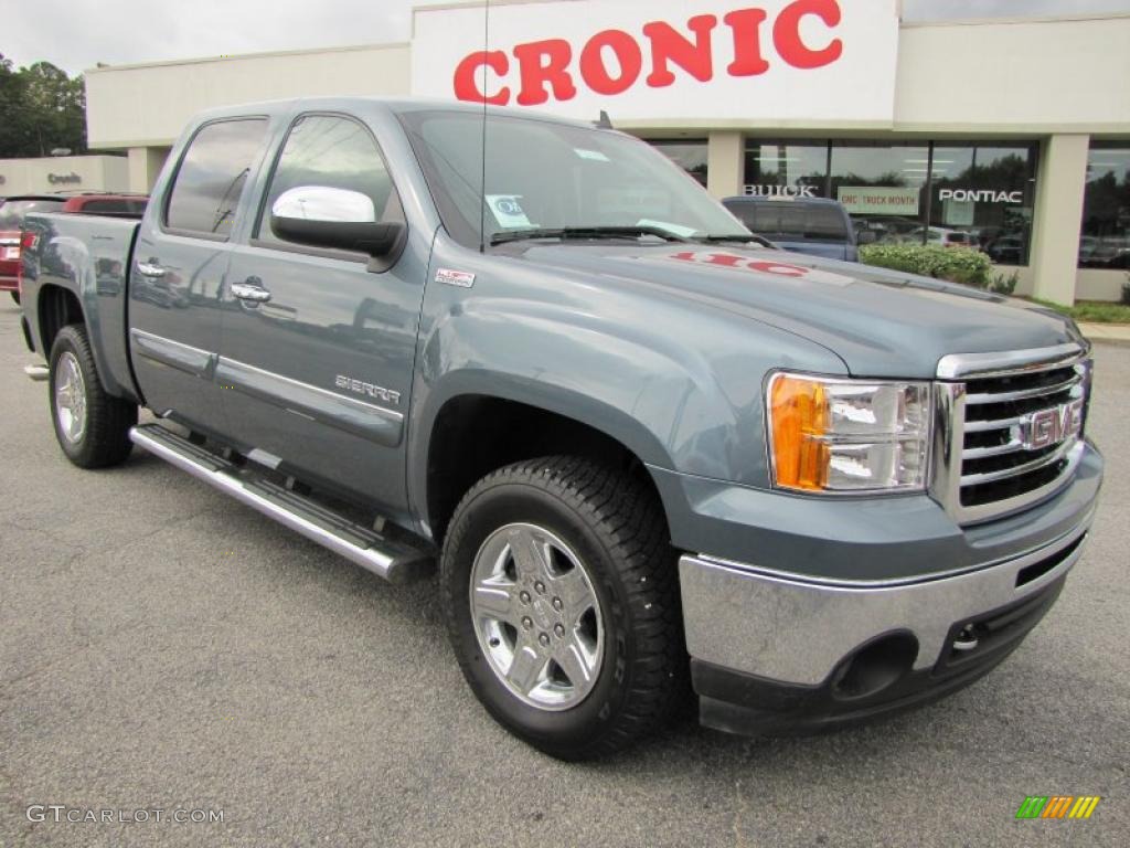 2010 Sierra 1500 SLT Crew Cab 4x4 - Stealth Gray Metallic / Dark Titanium/Light Titanium photo #1