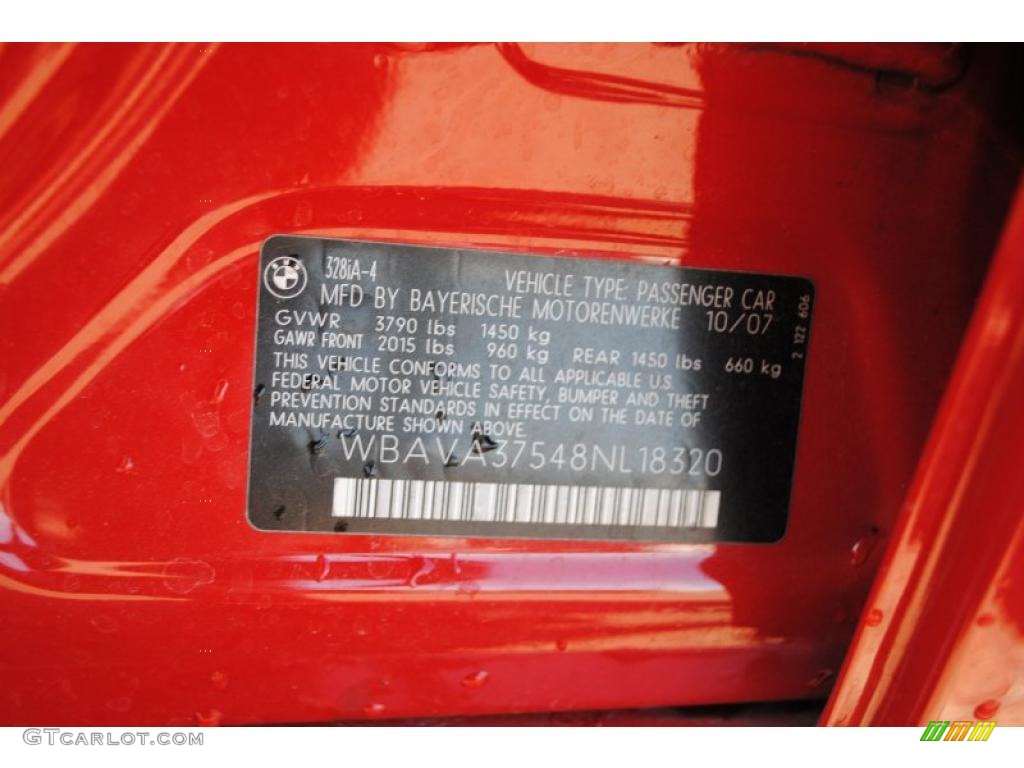 2008 3 Series 328i Sedan - Crimson Red / Black photo #14
