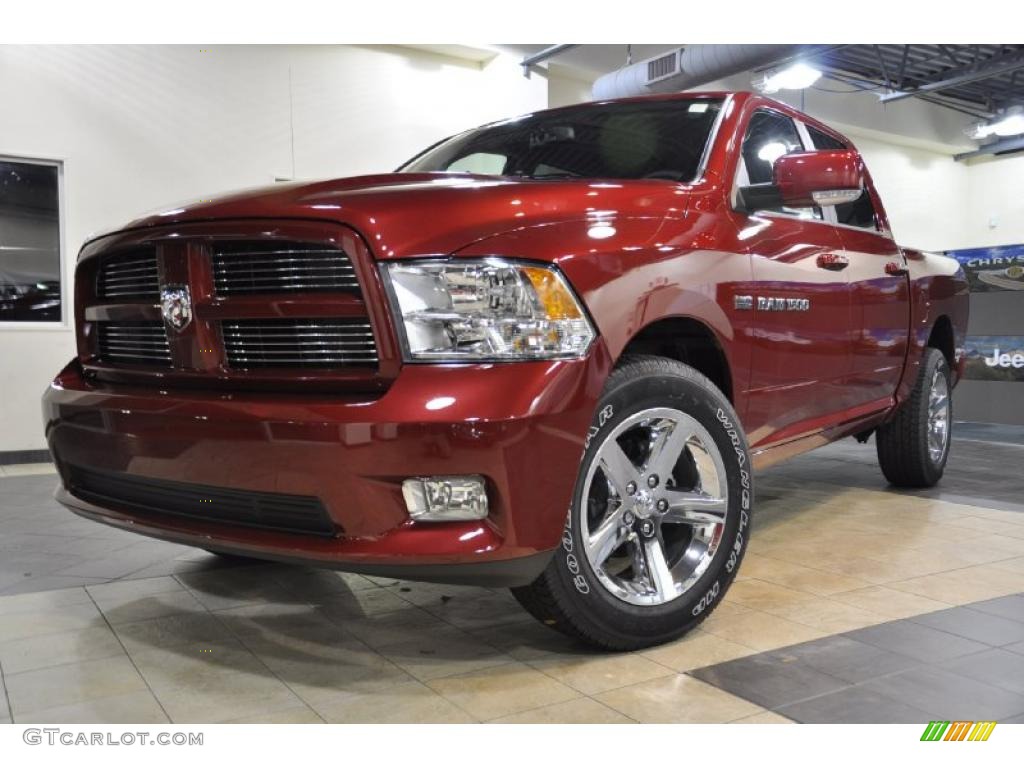 2011 Ram 1500 Sport Crew Cab 4x4 - Deep Cherry Red Crystal Pearl / Dark Slate Gray photo #2