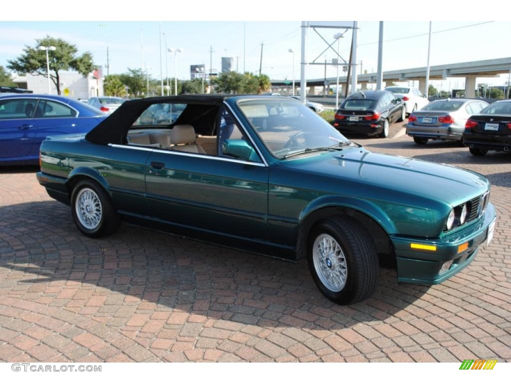 1992 3 Series 325i Convertible - Laguna Green Metallic / Tan photo #7