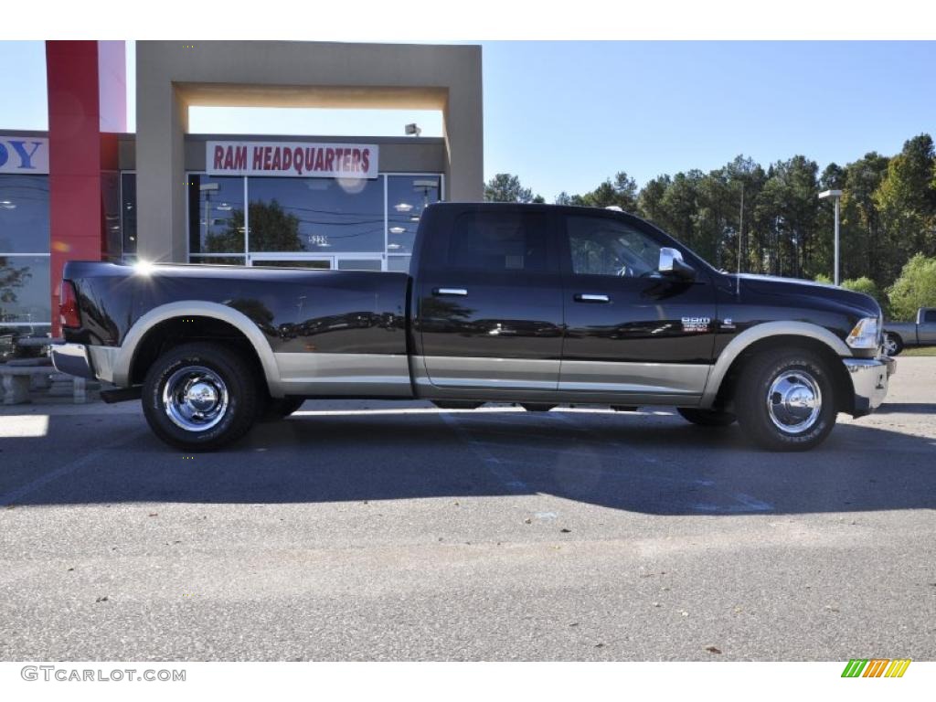 2011 Ram 3500 HD Laramie Crew Cab Dually - Rugged Brown Pearl / Light Pebble Beige/Bark Brown photo #2