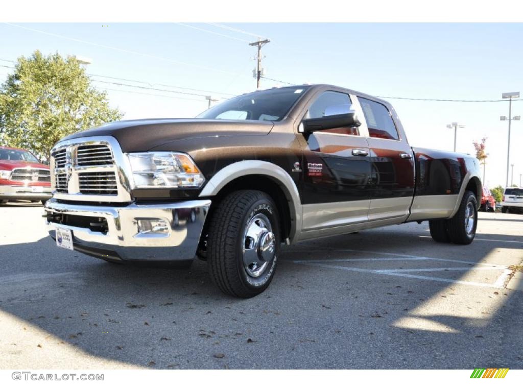 2011 Ram 3500 HD Laramie Crew Cab Dually - Rugged Brown Pearl / Light Pebble Beige/Bark Brown photo #10