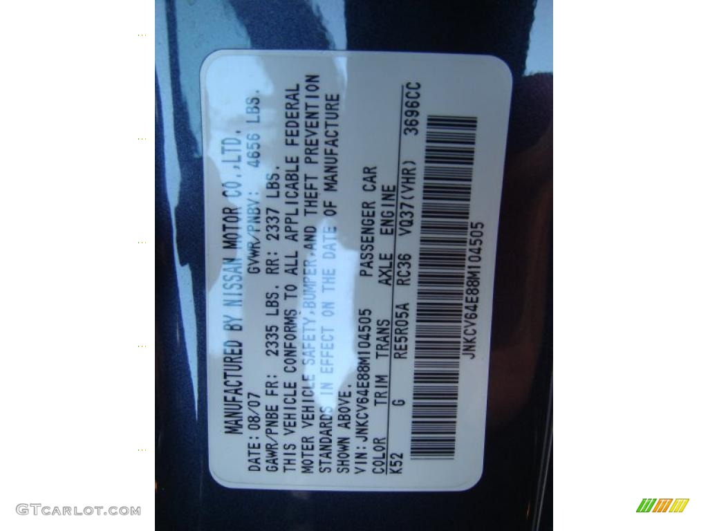 2008 Infiniti G 37 Journey Coupe Info Tag Photos