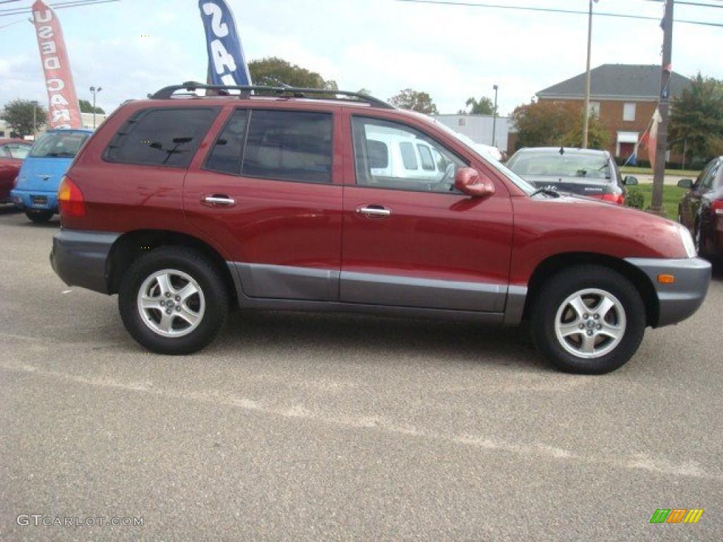 2004 Santa Fe LX - Merlot Red / Beige photo #6