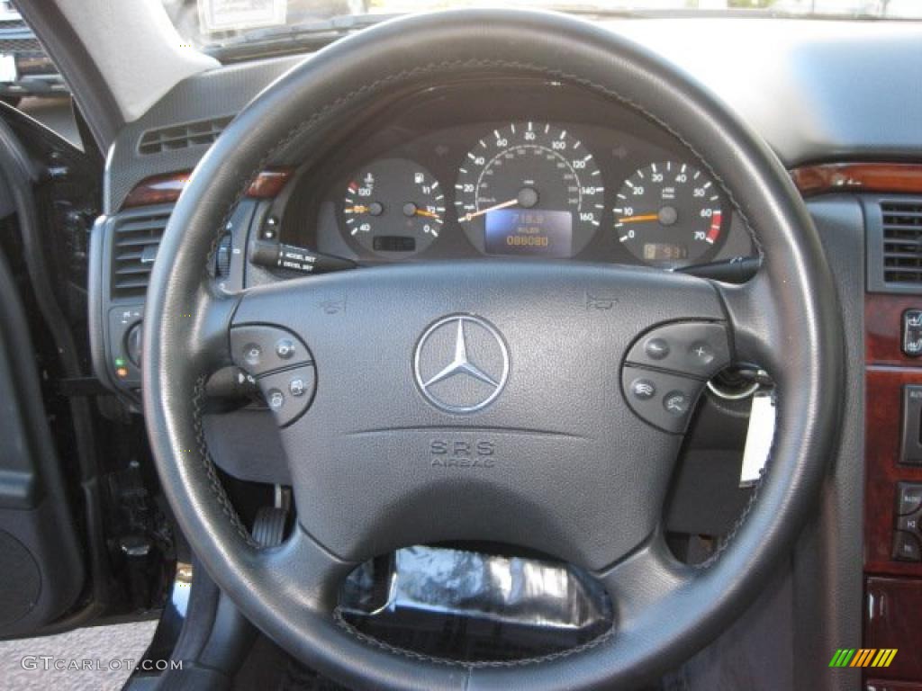 2002 Mercedes-Benz E 320 4Matic Wagon Charcoal Steering Wheel Photo #38865228