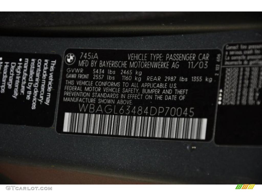 2004 7 Series 745i Sedan - Sterling Grey Metallic / Black/Black photo #9