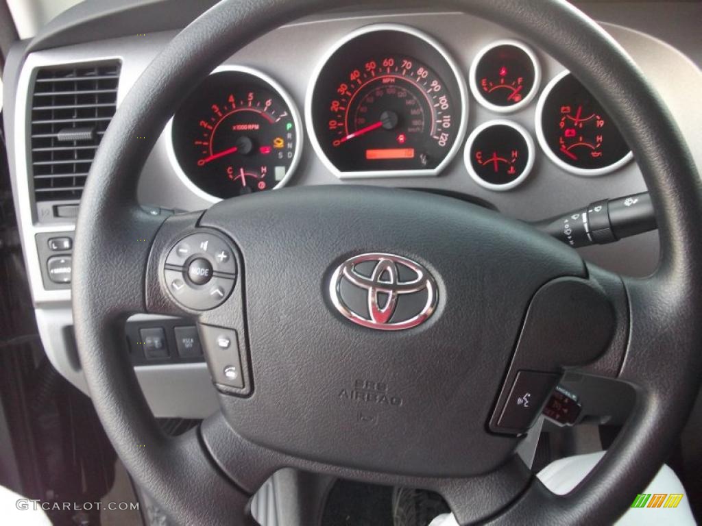 2011 Toyota Tundra CrewMax 4x4 Graphite Gray Steering Wheel Photo #38874621