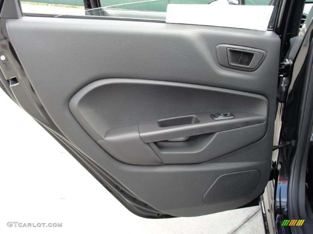 2011 Ford Fiesta SES Hatchback Charcoal Black Leather Door Panel Photo #38875208