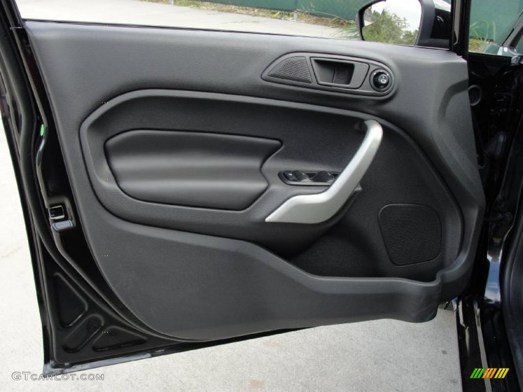 2011 Ford Fiesta SES Hatchback Charcoal Black Leather Door Panel Photo #38875236