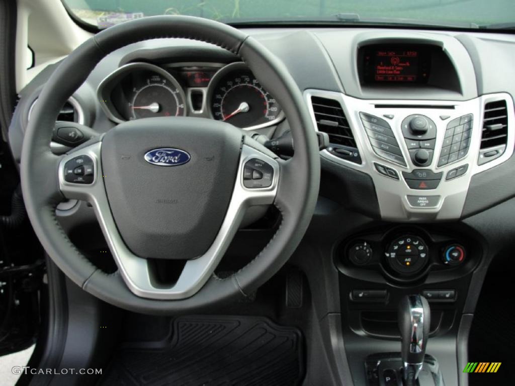 2011 Ford Fiesta SES Hatchback Charcoal Black Leather Dashboard Photo #38875308