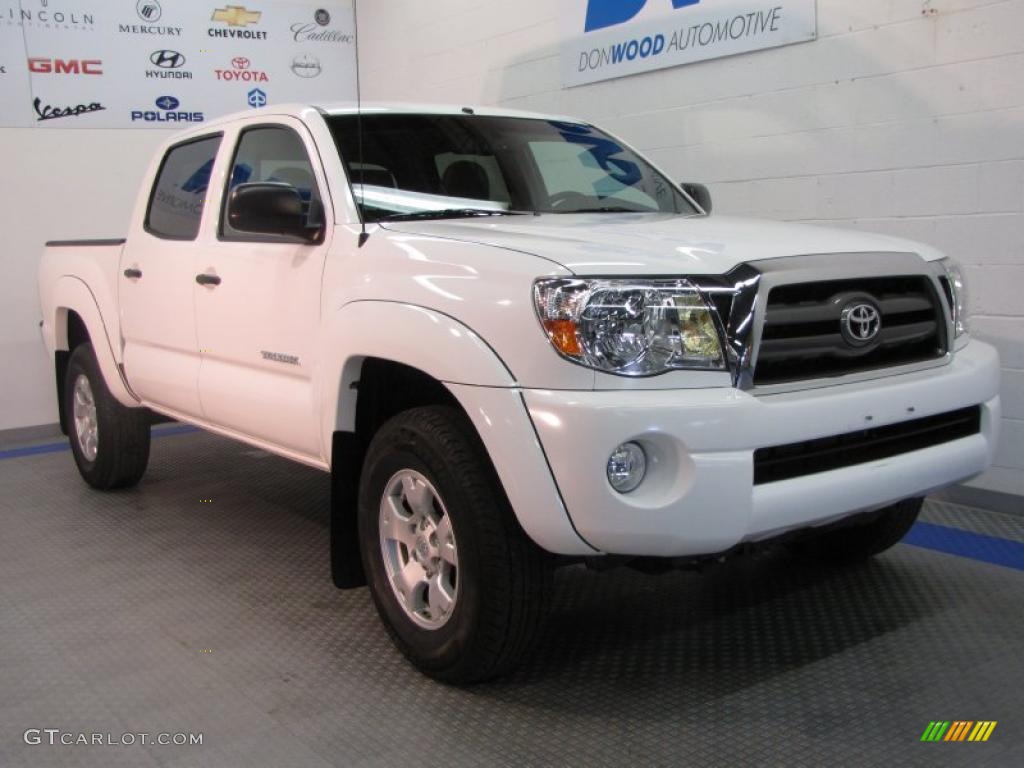 2009 Tacoma V6 SR5 Double Cab 4x4 - Super White / Graphite Gray photo #1