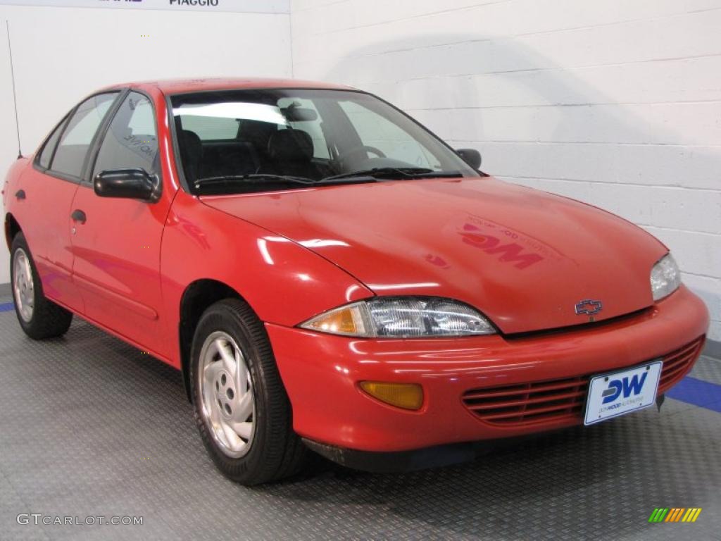 1998 Cavalier Sedan - Flame Red / Graphite photo #1