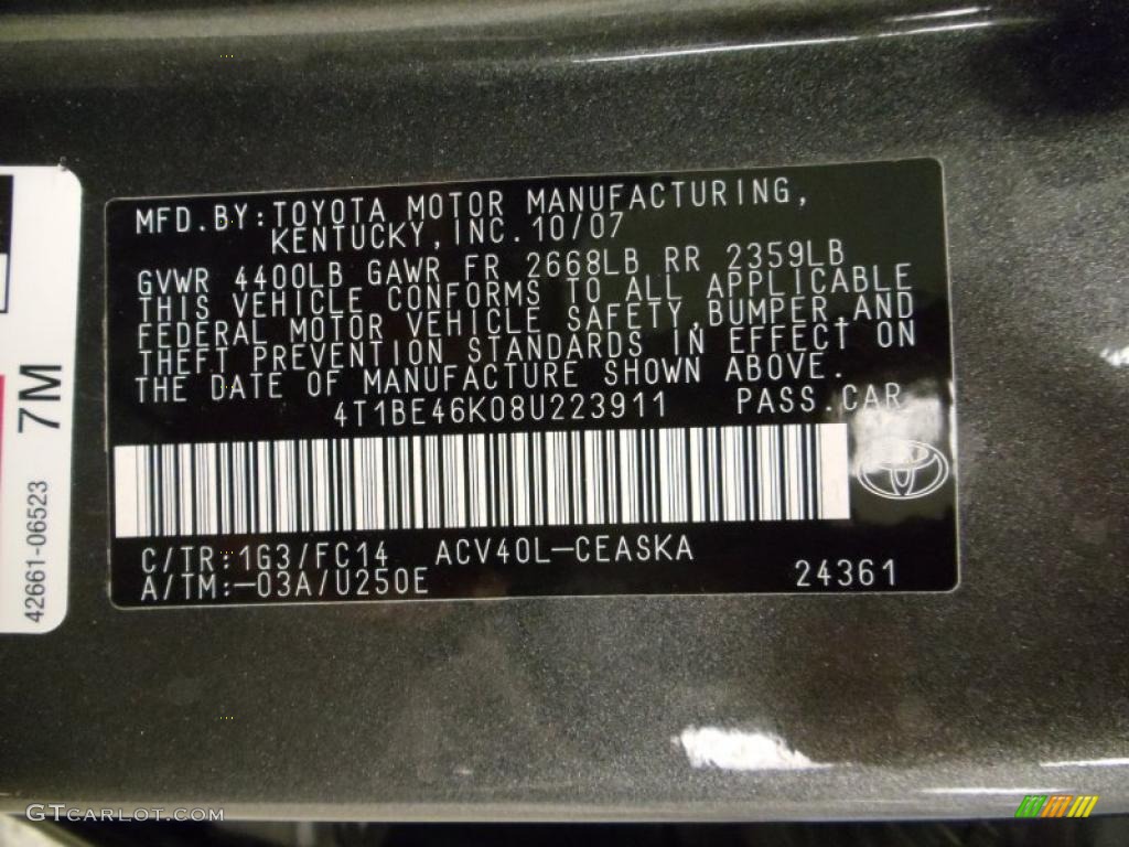 2008 Camry SE - Magnetic Gray Metallic / Ash photo #23