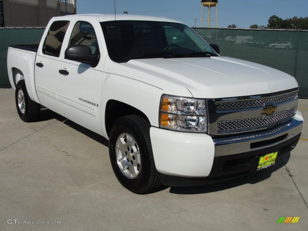 Summit White 2009 Chevrolet Silverado 1500 LT Crew Cab Exterior Photo #38877640