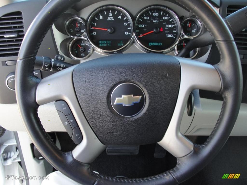 2009 Chevrolet Silverado 1500 LT Crew Cab Light Titanium Steering Wheel Photo #38878224