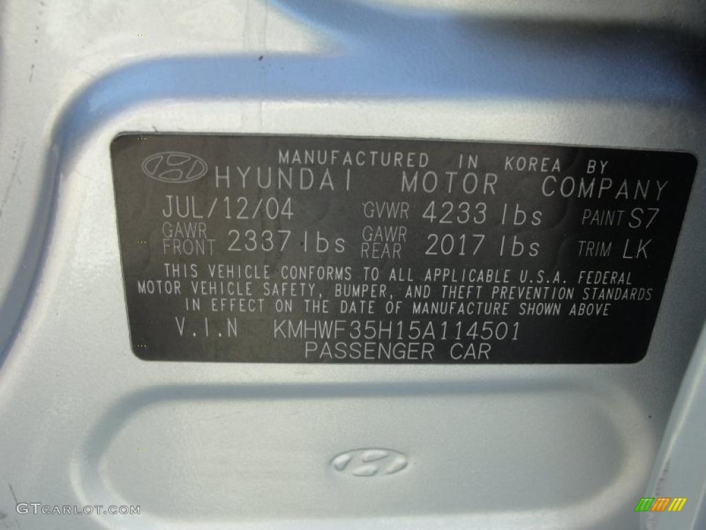 2005 Sonata GLS V6 - Bright Silver / Black photo #31