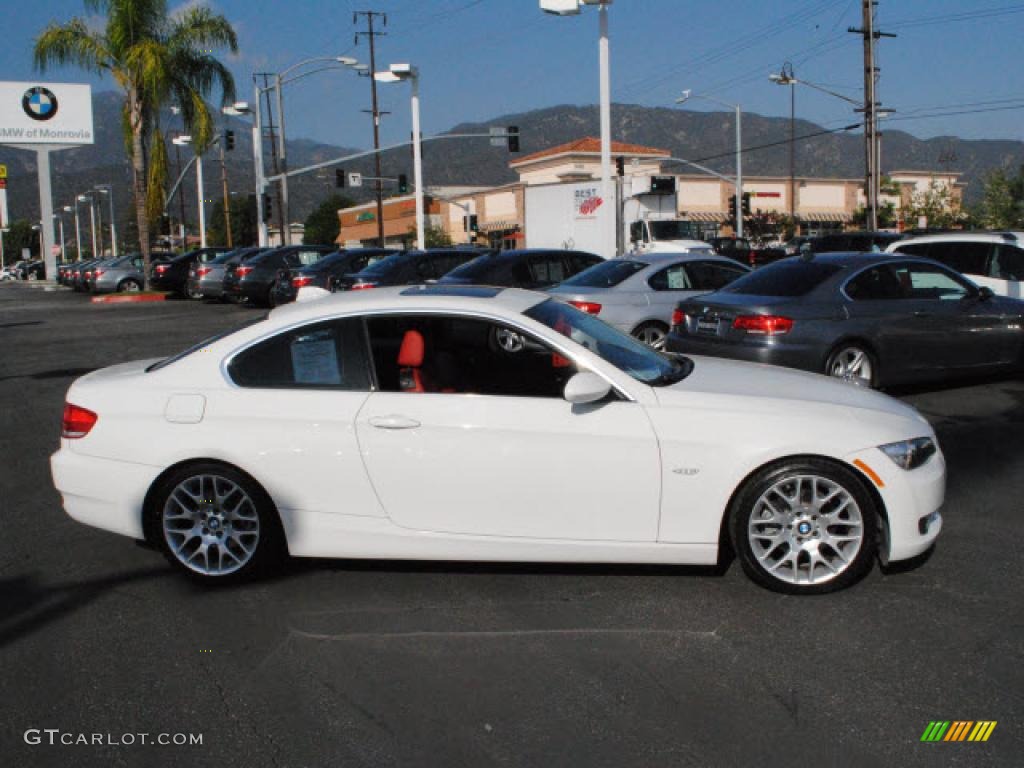 2008 3 Series 328i Coupe - Alpine White / Coral Red/Black photo #3