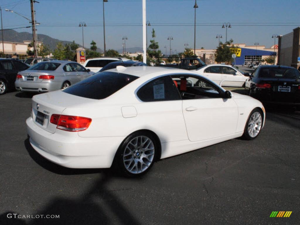 2008 3 Series 328i Coupe - Alpine White / Coral Red/Black photo #8