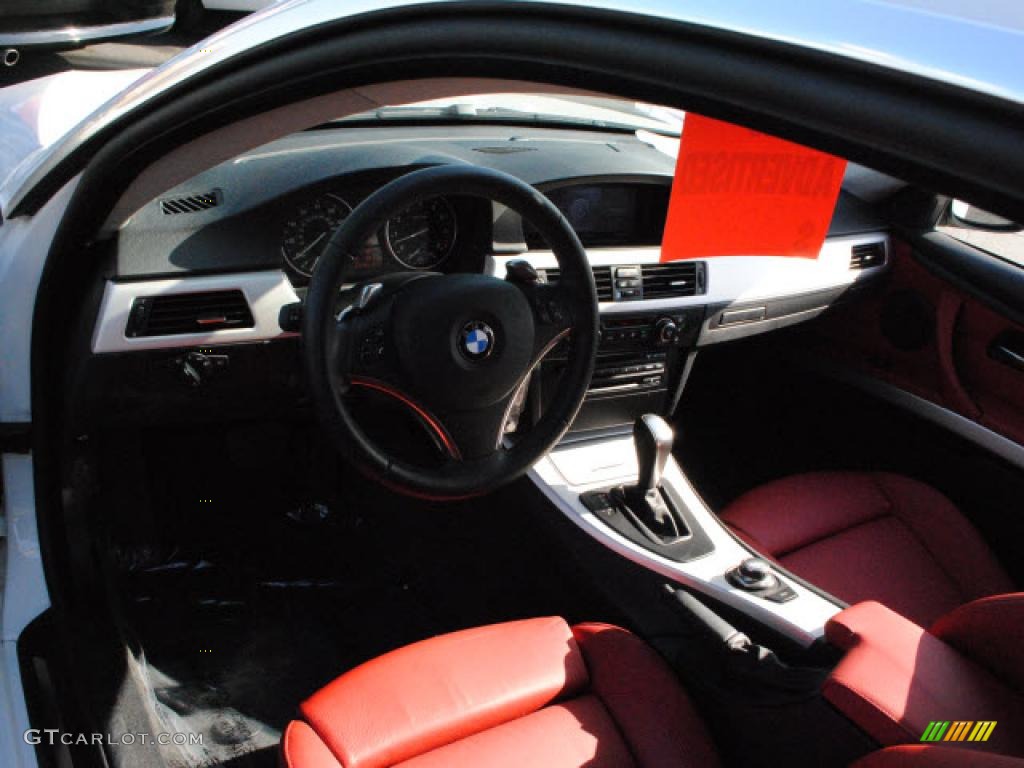 2008 3 Series 328i Coupe - Alpine White / Coral Red/Black photo #14