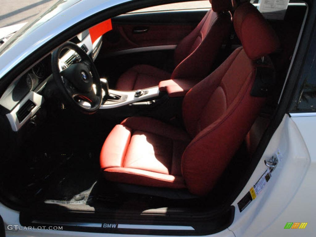 2008 3 Series 328i Coupe - Alpine White / Coral Red/Black photo #15