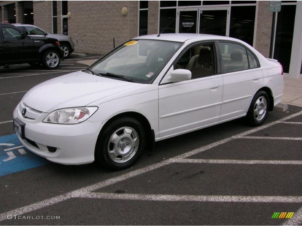 2005 Civic Hybrid Sedan - Taffeta White / Ivory photo #1