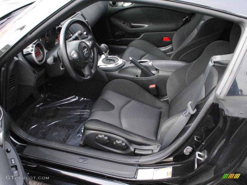 Black Leather Interior 2009 Nissan 370Z Touring Coupe Photo #38898822