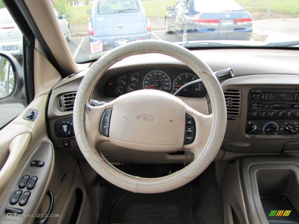 1998 Ford Expedition Eddie Bauer Medium Prairie Tan Steering Wheel Photo #38898854