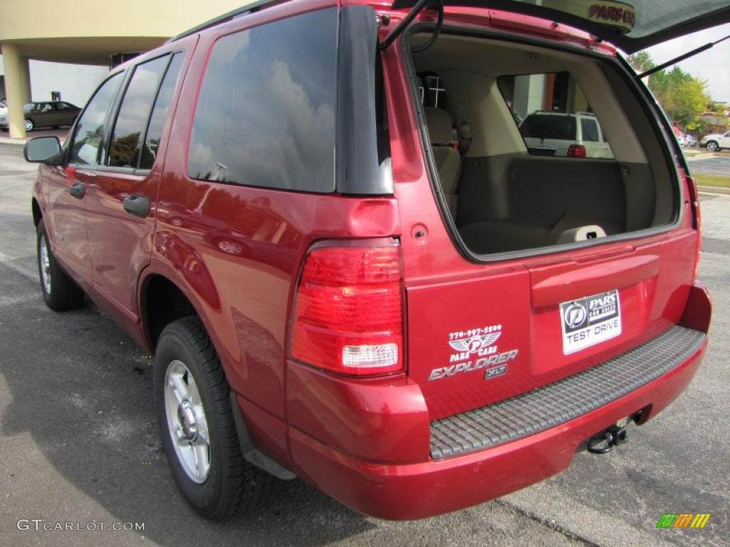 2004 Explorer XLT - Redfire Metallic / Medium Parchment photo #9