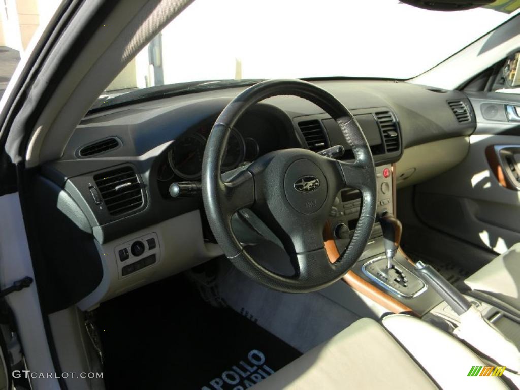 2005 Outback 2.5i Limited Wagon - Satin White Pearl / Taupe photo #15