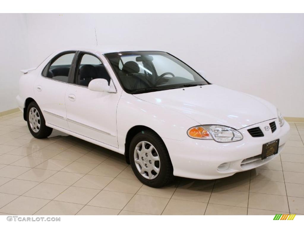 2000 Elantra GLS Sedan - Noble White / Gray photo #1