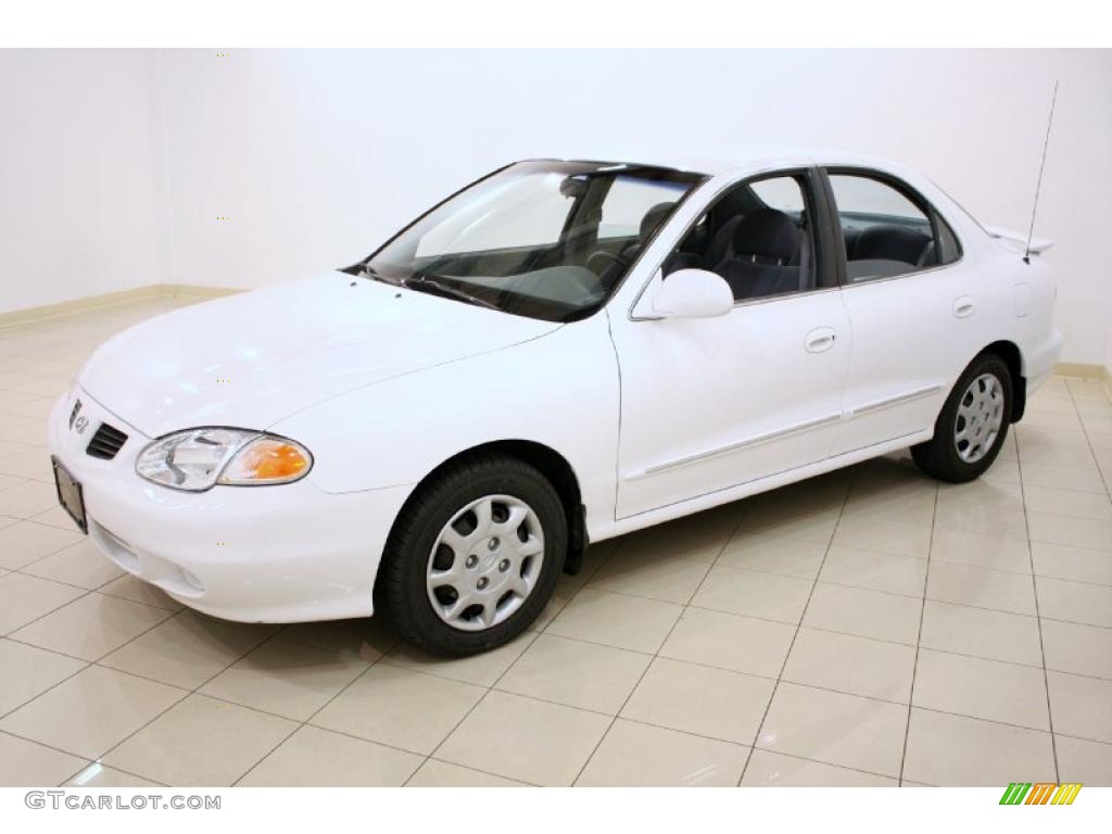 2000 Elantra GLS Sedan - Noble White / Gray photo #3