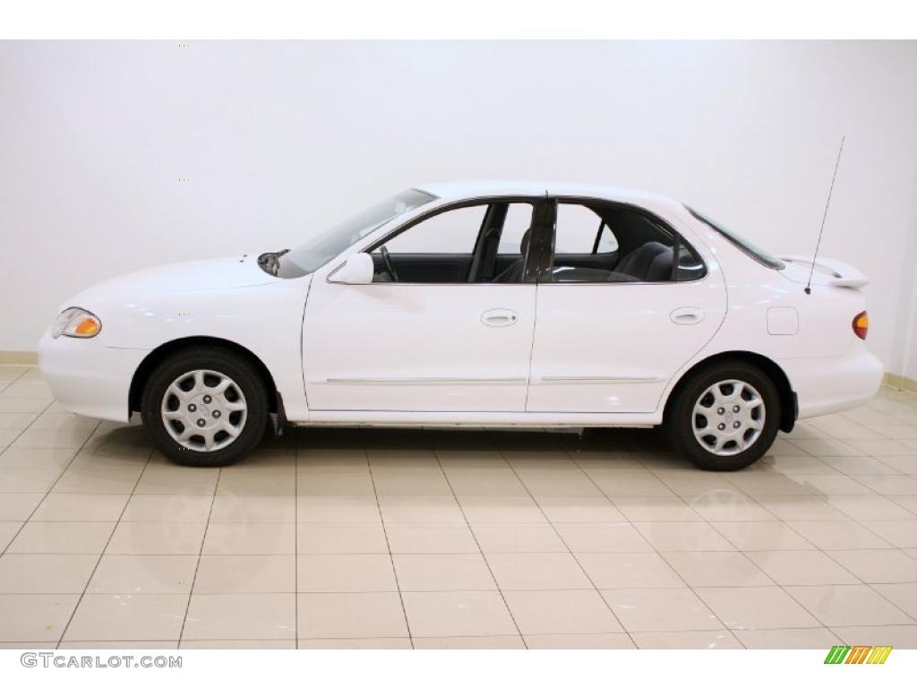 2000 Elantra GLS Sedan - Noble White / Gray photo #4