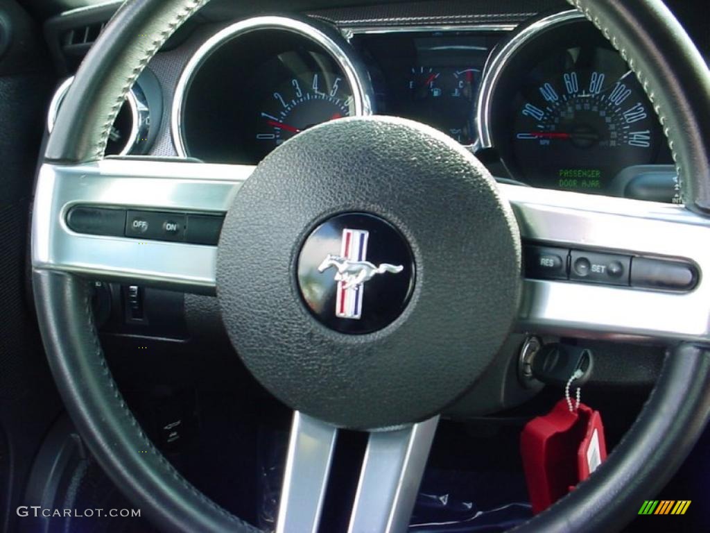 2008 Ford Mustang GT Premium Coupe Dark Charcoal Steering Wheel Photo #38905682