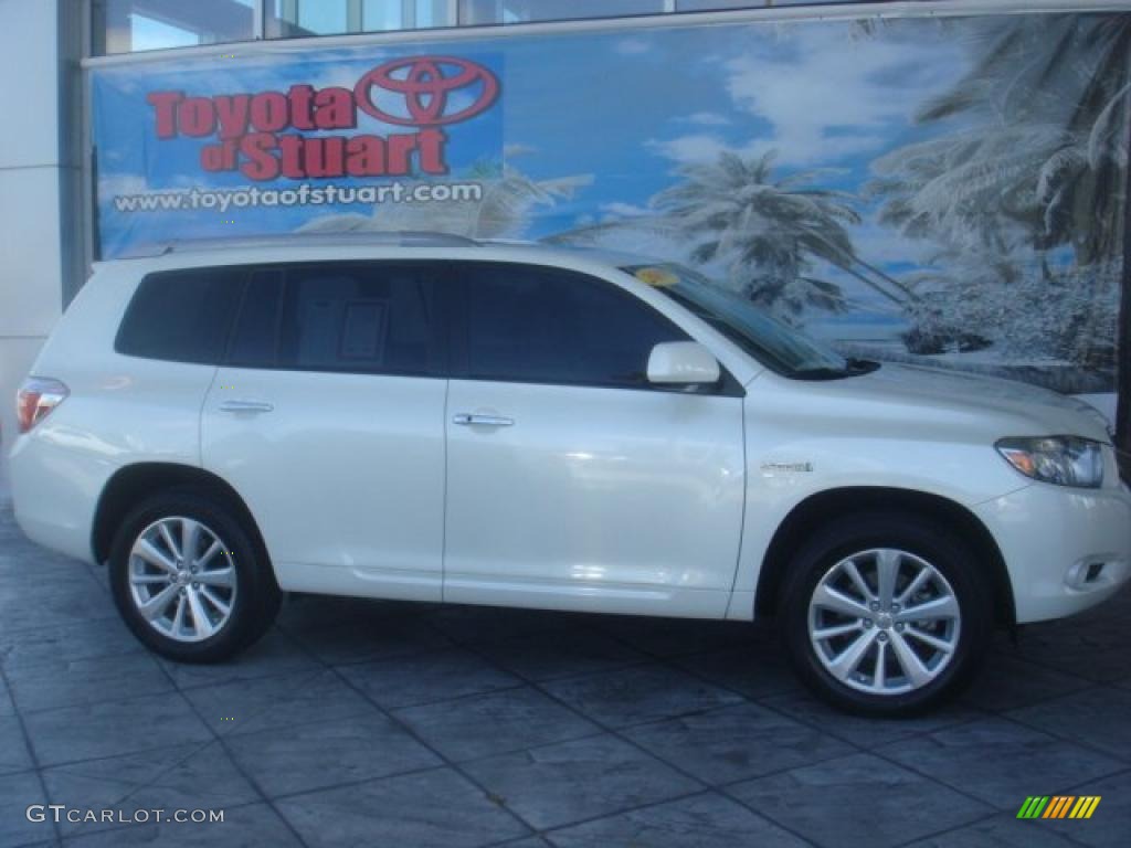 2009 Highlander Hybrid Limited 4WD - Blizzard White Pearl / Sand Beige photo #1