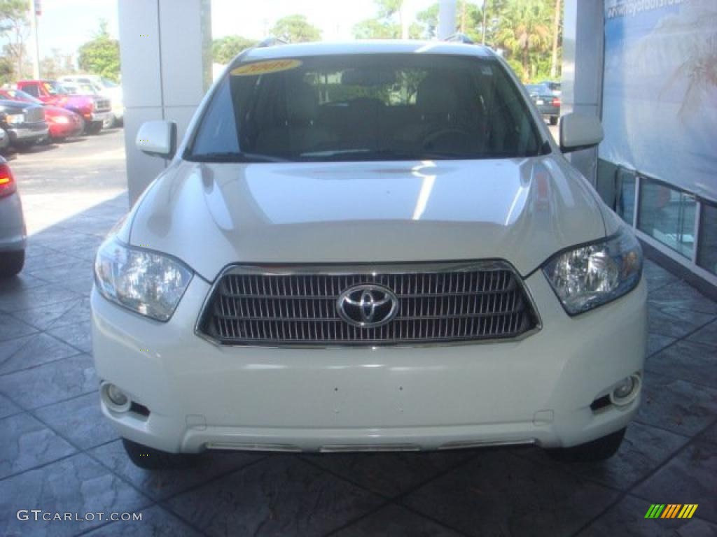 2009 Highlander Hybrid Limited 4WD - Blizzard White Pearl / Sand Beige photo #3