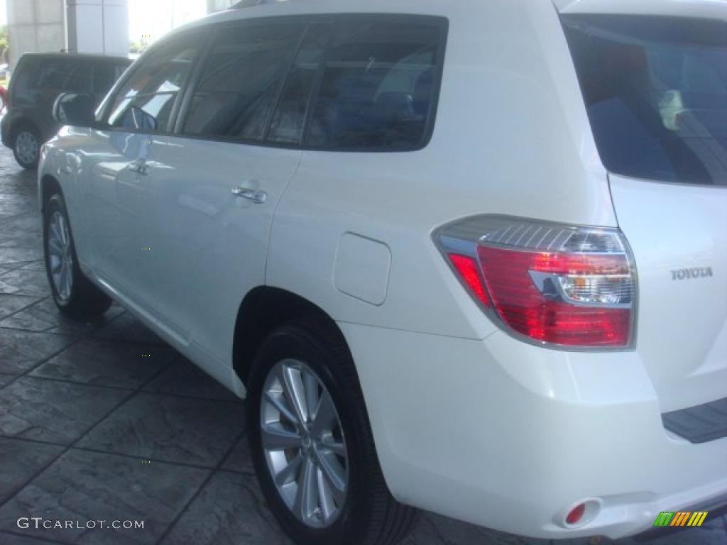 2009 Highlander Hybrid Limited 4WD - Blizzard White Pearl / Sand Beige photo #6