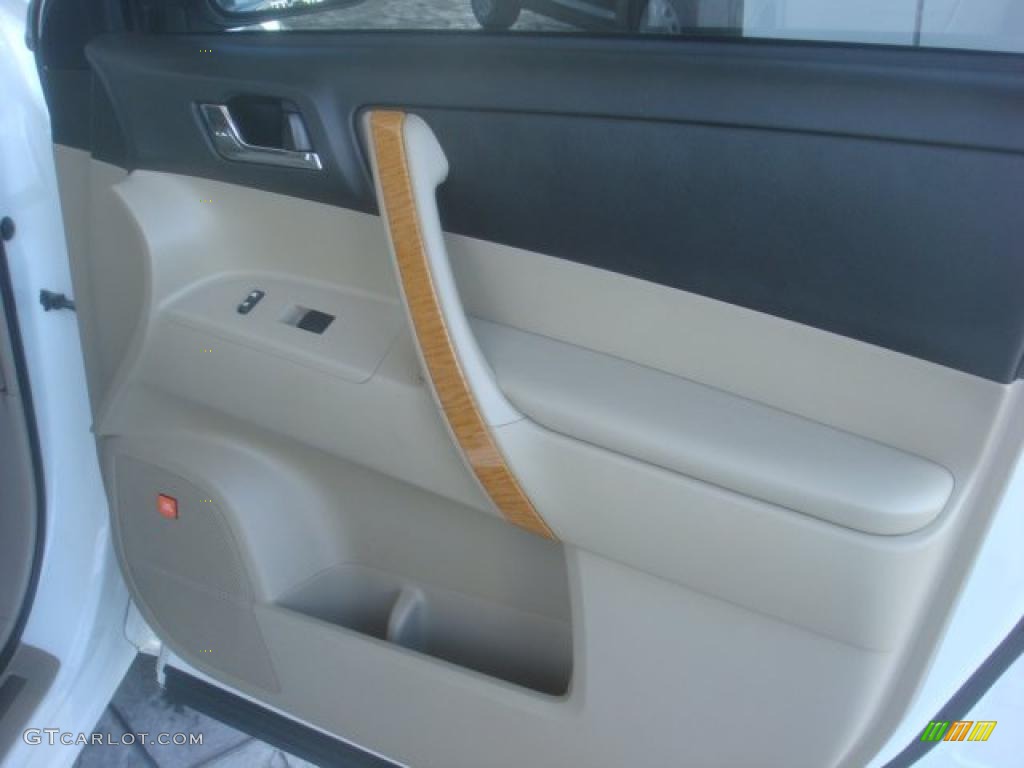 2009 Highlander Hybrid Limited 4WD - Blizzard White Pearl / Sand Beige photo #15