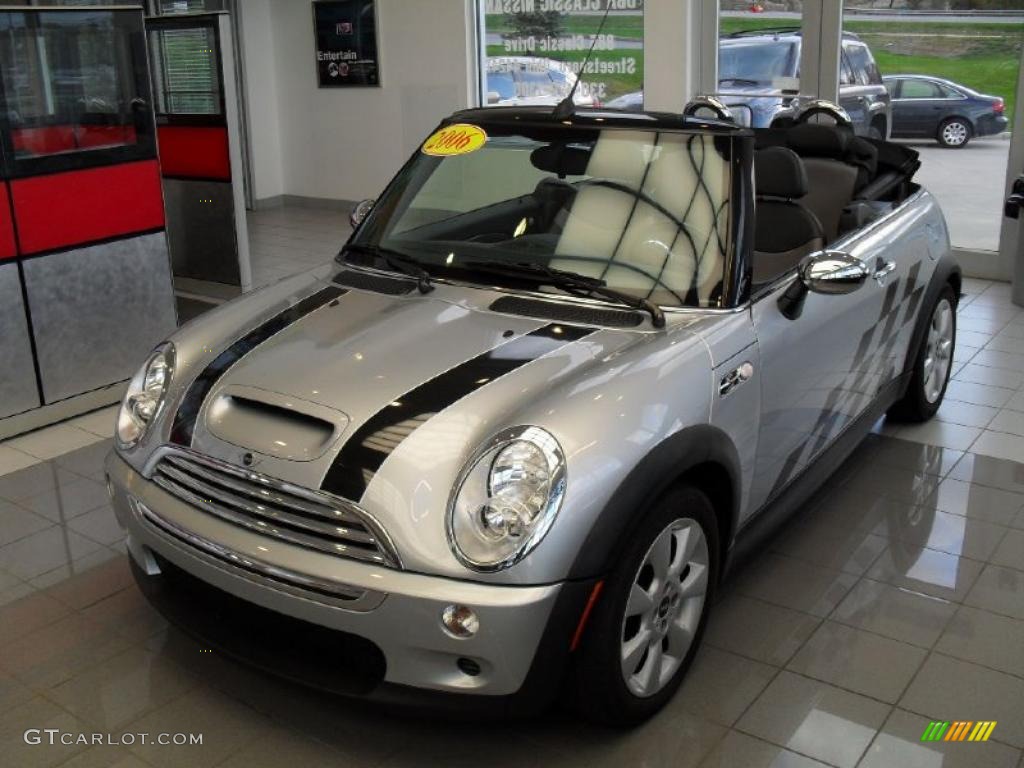 2006 Cooper S Convertible - Pure Silver Metallic / Black/Panther Black photo #1