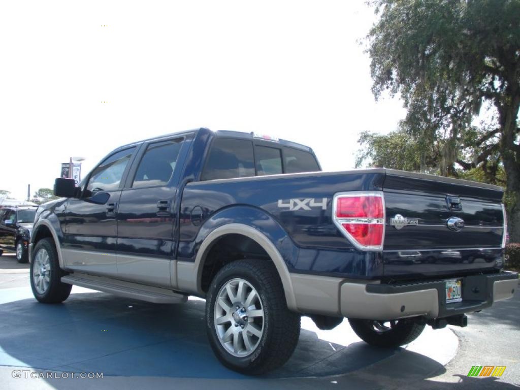 2010 F150 King Ranch SuperCrew 4x4 - Dark Blue Pearl Metallic / Chapparal Leather photo #3