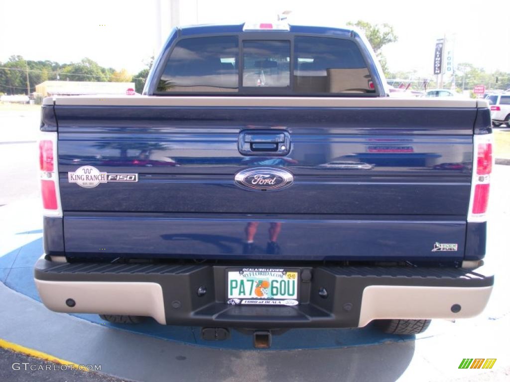 2010 F150 King Ranch SuperCrew 4x4 - Dark Blue Pearl Metallic / Chapparal Leather photo #4