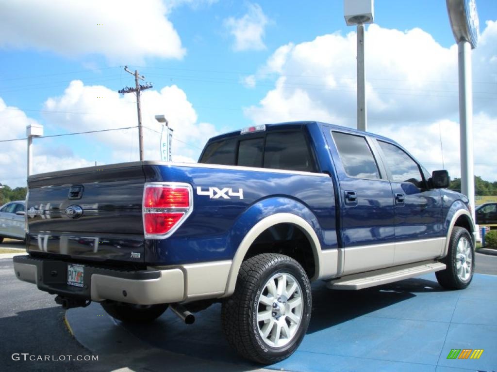 2010 F150 King Ranch SuperCrew 4x4 - Dark Blue Pearl Metallic / Chapparal Leather photo #5