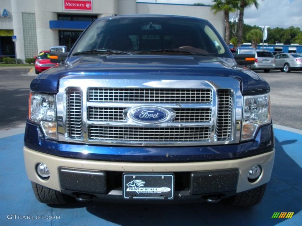 2010 F150 King Ranch SuperCrew 4x4 - Dark Blue Pearl Metallic / Chapparal Leather photo #8