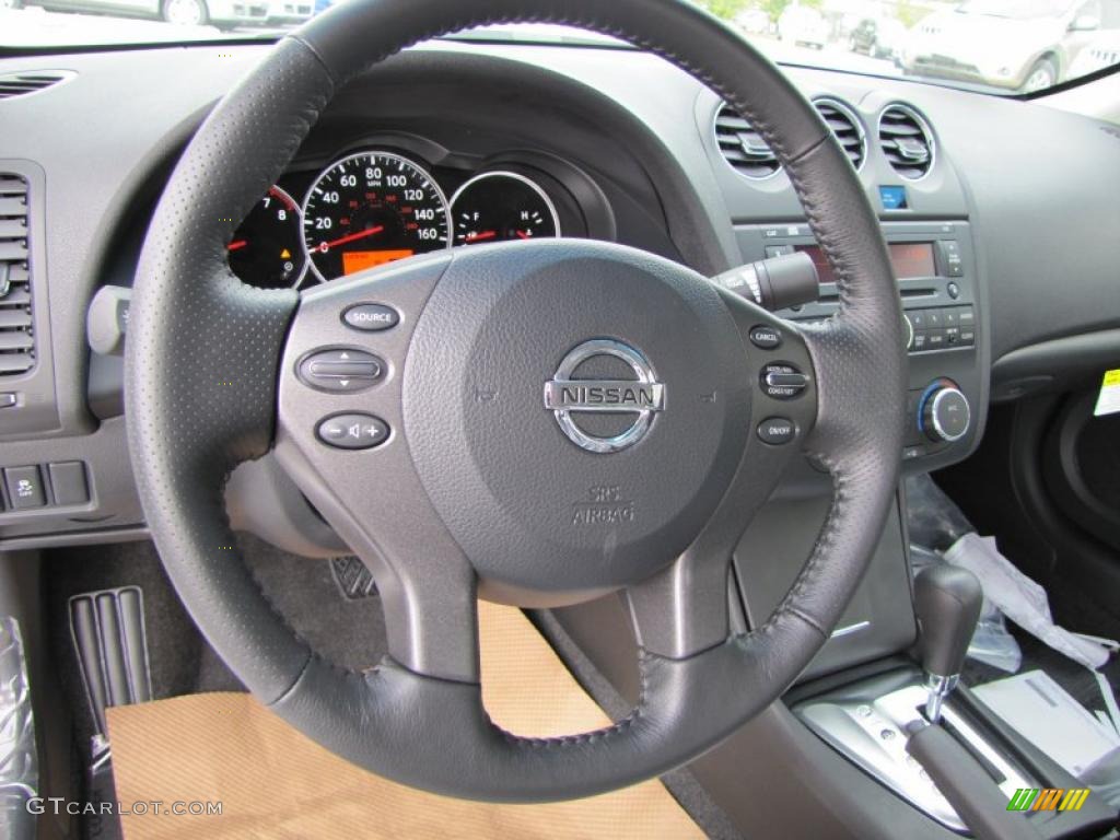 2011 Nissan Altima 2.5 S Coupe Charcoal Steering Wheel Photo #38911366