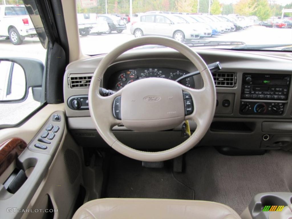 2000 Ford Excursion Limited Medium Parchment Steering Wheel Photo #38911818