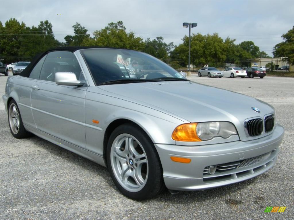 2001 3 Series 330i Convertible - Titanium Silver Metallic / Black photo #7