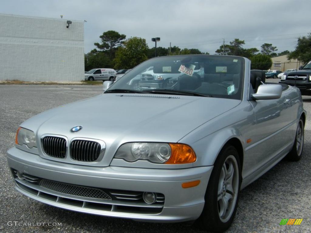 2001 3 Series 330i Convertible - Titanium Silver Metallic / Black photo #14