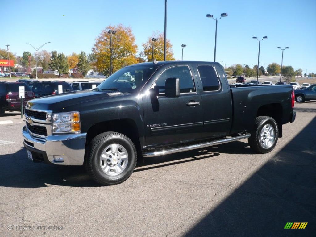 Black Granite Metallic 2009 Chevrolet Silverado 2500HD LT Extended Cab 4x4 Exterior Photo #38914478